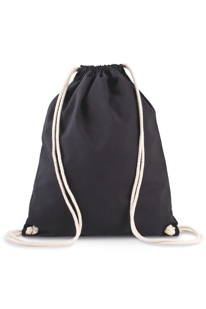 Kimood-ORGANIC COTTON BACKPACK WITH DRAWSTRING CARRY HANDLES-KI0139